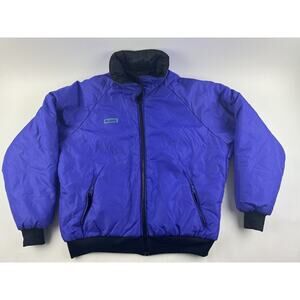 Vtg Columbia Womens Reversible Jacket Coat Purple Black Radial Sleeve 2XL Nylon